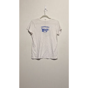 Harley-Davidson White Blue Grey Graphic Baby Tee Shirt Treasure Coast - Size L